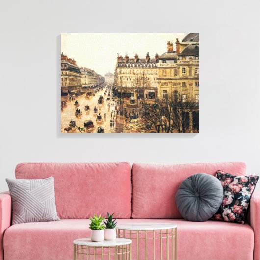Place du Theater Francais, Paris Rain van Pissarro Canvas Afdruk (Insitu (Woonkamer))