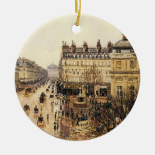 Place du Theater Francais, Paris Rain van Pissarro Keramisch Ornament