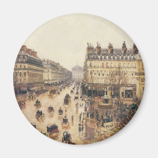 Place du Theater Francais, Paris Rain van Pissarro Magneet (Voorkant)