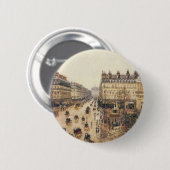 Place du Theater Francais, Paris Rain van Pissarro Ronde Button 5,7 Cm (Voorkant /achterkant)
