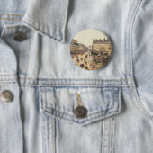 Place du Theater Francais, Paris Rain van Pissarro Ronde Button 5,7 Cm (In situ)