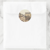 Place du Theater Francais, Paris Rain van Pissarro Ronde Sticker (Tas)