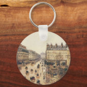 Place du Theater Francais, Paris Rain van Pissarro Sleutelhanger (Voorkant)