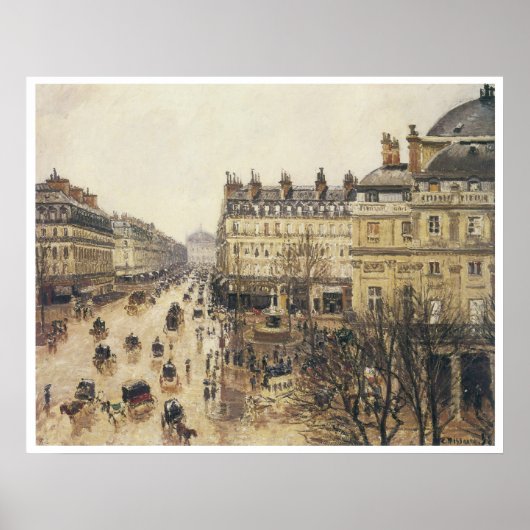 Place du Theater Francais, Rain, 1898 Poster (Voorkant)