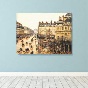 Place du Theatre Francais, Parijs Regen door Pissa Canvas Afdruk
