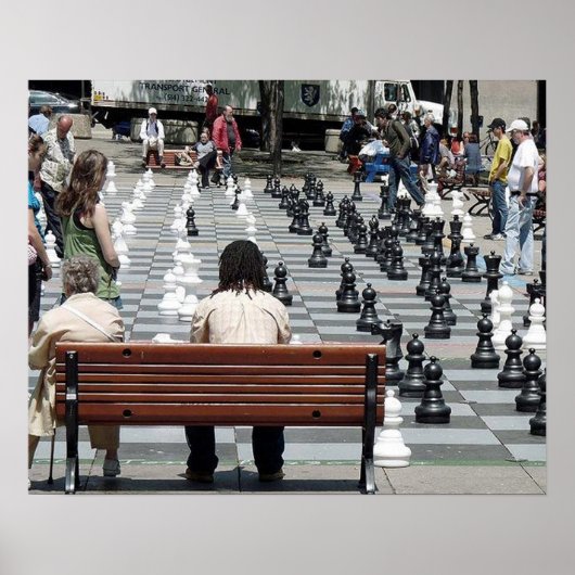 Place Émilie-Gamelin in Montreal, Chess in Park Poster (Voorkant)