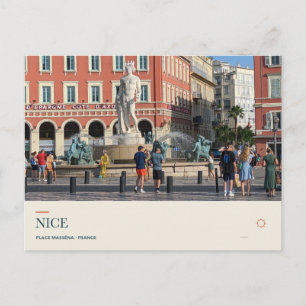 Place Masséna en de Fontein van de Zon Briefkaart