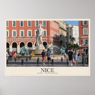 Place Masséna en de Fontein van de Zon Poster