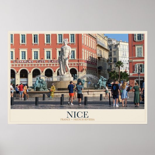 Place Masséna en de Fontein van de Zon Poster (Voorkant)