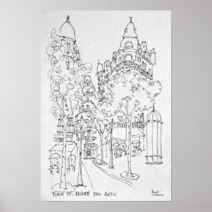 Place St. Andre des Arts Parijs, Frankrijk Poster