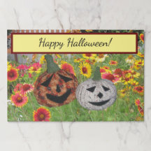 Placemat Pad - Jack-O-Lanterns in de Bloemen