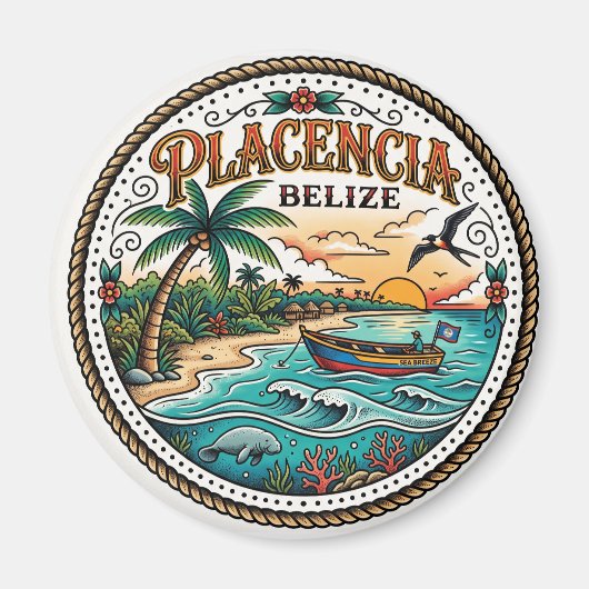 Placencia-schiereiland Belize Magneet (Voorkant)