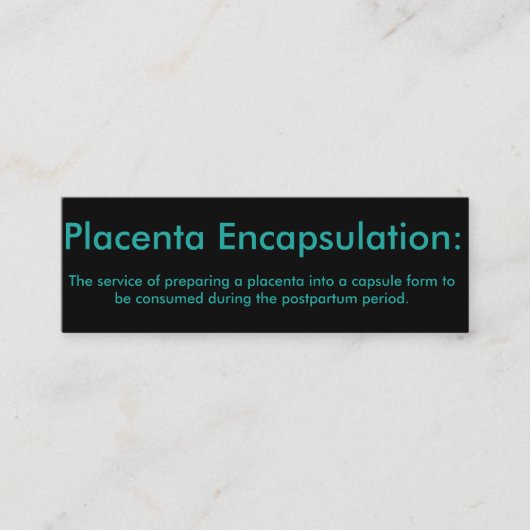 Placenta-inkapselingskaarten Mini Visitekaartje (Voorkant)