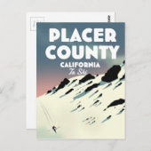 Placer County California ski poser Briefkaart (Voorkant / Achterkant)