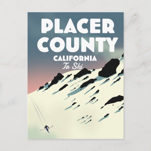 Placer County California ski poser Briefkaart (Voorkant)