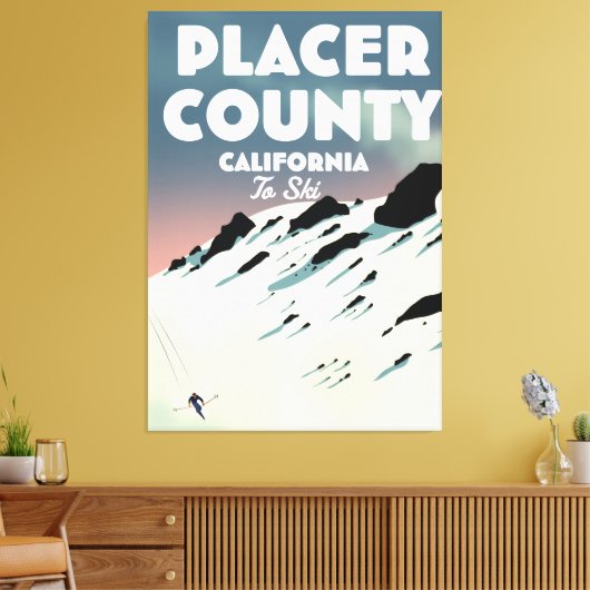 Placer County California ski poser Canvas Afdruk (Insitu (Woonkamer))