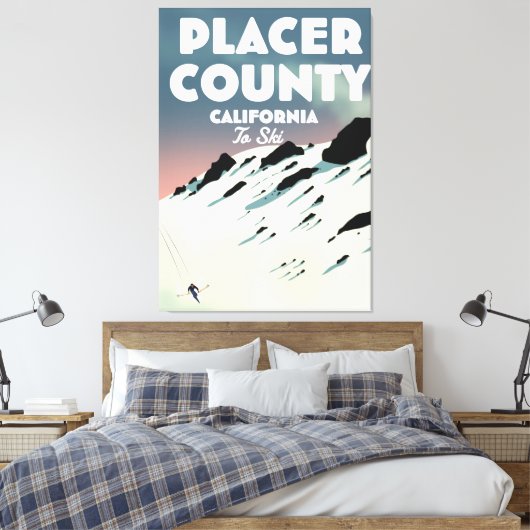 Placer County California ski poser Canvas Afdruk (Insitu (Slaapkamer))