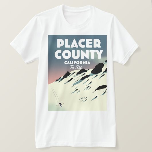 Placer County California ski poser T-shirt (Design voorkant)