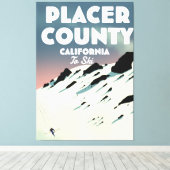 Placer County Californië ski-poseur Canvas Afdruk (Insitu (Houten vloer))