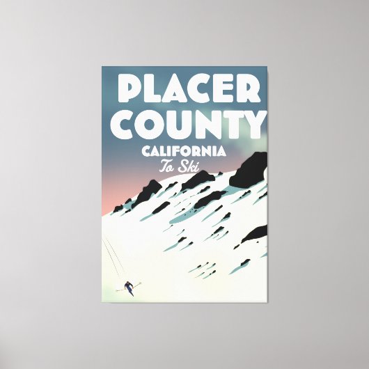 Placer County Californië ski-poseur Canvas Afdruk (Voorkant)