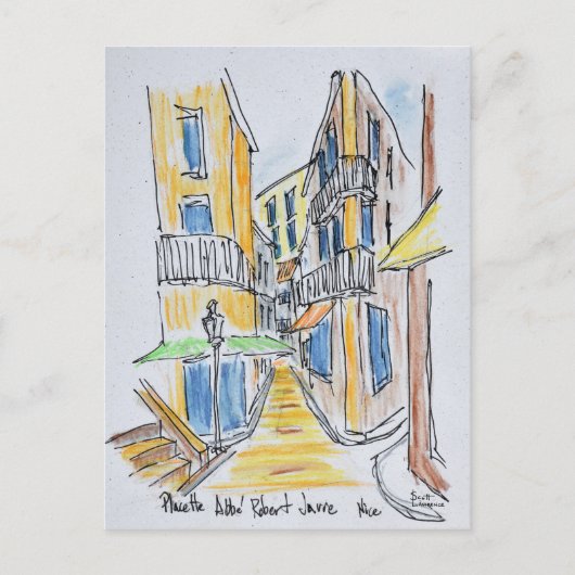 Placette Abbe Robert Jarred | Oude Nice, Frankrijk Briefkaart (Voorkant)
