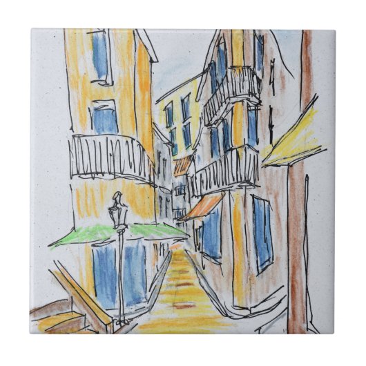 Placette Abbe Robert Jarred | Oude Nice, Frankrijk Tegeltje (Voorkant)