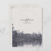 Placid bergmeerlandschap  foto blauw aankondigingskaart (Voorkant / Achterkant)