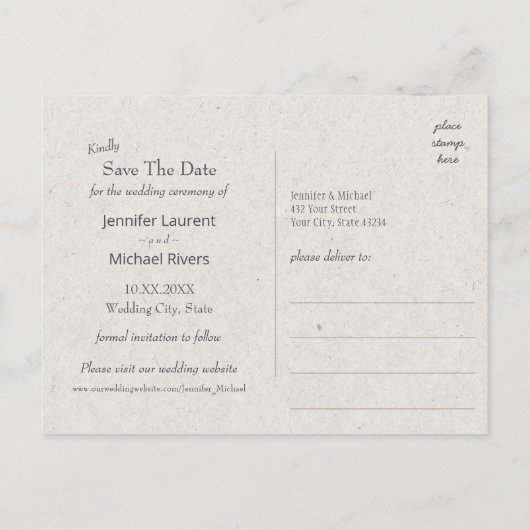 Placid bergmeerlandschap foto blauw aankondigingskaart (Achterkant)