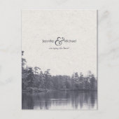 Placid bergmeerlandschap  foto blauw aankondigingskaart (Voorkant)