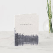 Placid bergmeerlandschap  foto blauw bedankkaart (Voorkant)