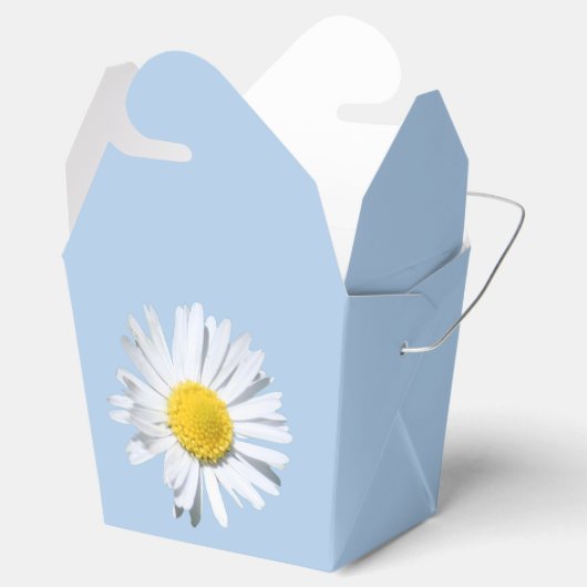 Placid Blue Daisy Wedding Favor Box Bedankdoosjes (Geopend)