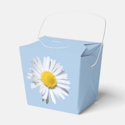 Placid Blue Daisy Wedding Favor Box Bedankdoosjes (Voorkant Zijde)