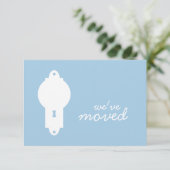 Placid Blue Deuren Knob Housewarming Party Invite Kaart (Staand voorkant)