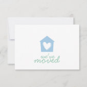 Placid Blue Heart House Housewarming Party Invite Kaart (Voorkant)