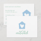 Placid Blue Heart House Housewarming Party Invite Kaart (Voorkant / Achterkant)