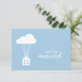 Placid Blue House & Cloud Housewarming Uitnodigen Kaart (Staand voorkant)