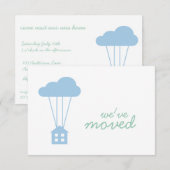 Placid Blue House & Cloud Housewarming Uitnodigen Kaart (Voorkant / Achterkant)