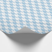 Placid Blue & White Houndstooth Patroon Cadeaupapier (Hoek)