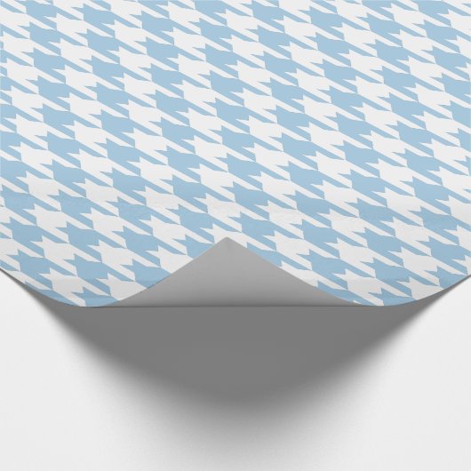 Placid Blue & White Houndstooth Patroon Cadeaupapier (Hoek)
