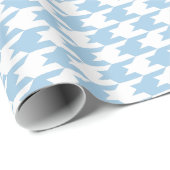 Placid Blue & White Houndstooth Patroon Cadeaupapier (Rol Hoek)