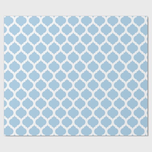 Placid Blue & White Moroccan Pattern Cadeaupapier (Vlak)