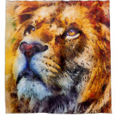 Placid Lion Face Douchegordijn (Voorkant)