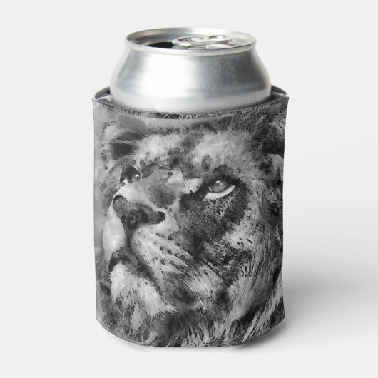 Placid Lion Face Silver Blikjeskoeler (Blikje Voorkant)