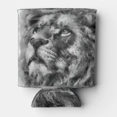 Placid Lion Face Silver Blikjeskoeler (Voorkant)