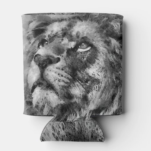 Placid Lion Face Silver Blikjeskoeler (Achterkant)