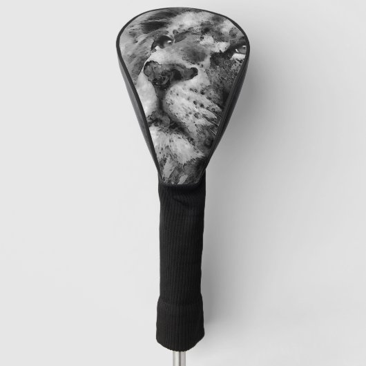 Placid Lion Face Silver Golfheadcover (Voorkant)