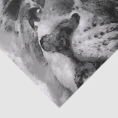 Placid Lion Face Silver Tissuepapier (Detail)