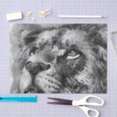 Placid Lion Face Silver Tissuepapier (Craft)
