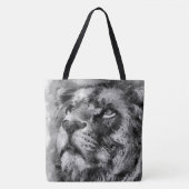 Placid Lion Face Silver Tote Bag (Voorkant)