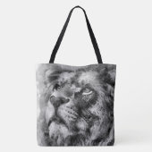 Placid Lion Face Silver Tote Bag (Achterkant)